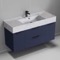 Modern Bathroom Vanity With Marble Design Sink, Wall Mount, 48